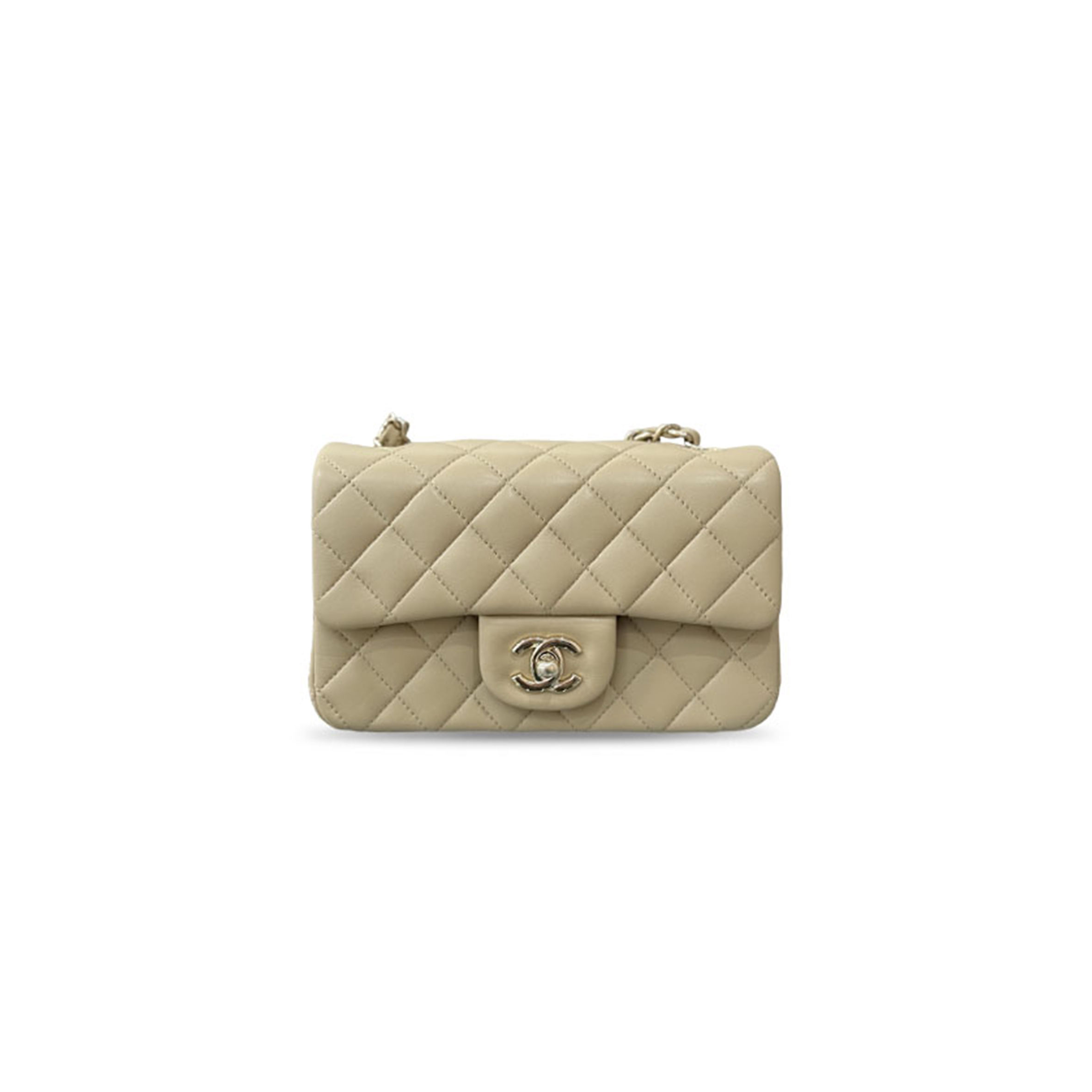 CHANEL MINI CLASSIC FLAP GOLD HARDWAR AS1116 (20*12*6cm)